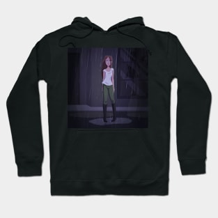 Sad in the Rain Digital Painting Hoodie